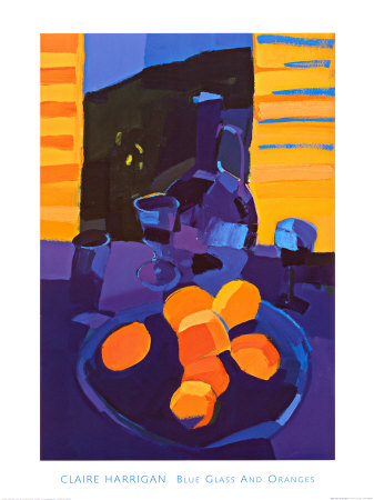 Blue Glass And Oranges by Claire Harrigan Pricing Limited Edition Print image