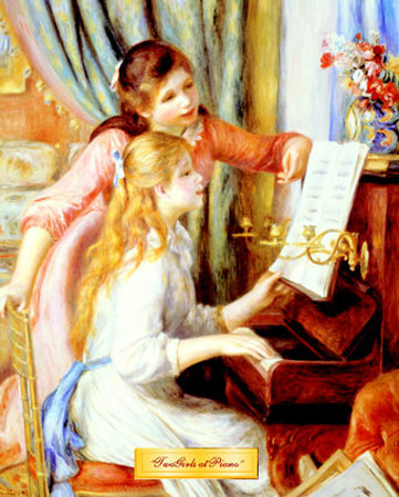Two Girls At Piano by Pierre-Auguste Renoir Pricing Limited Edition Print image