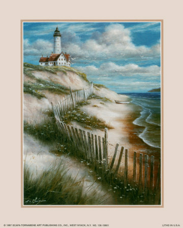 Lighthouse With Deserted Beach by T. C. Chiu Pricing Limited Edition Print image