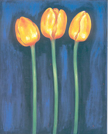 Yellow Tulips Triptych Ii by D. Ferrer Pricing Limited Edition Print image