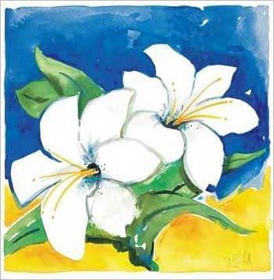 Bold White Flowers Ii by Ingrid Sehl Pricing Limited Edition Print image