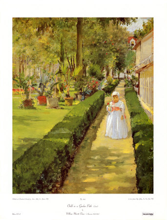 Child In A Garden Path by William Merritt Chase Pricing Limited Edition Print image