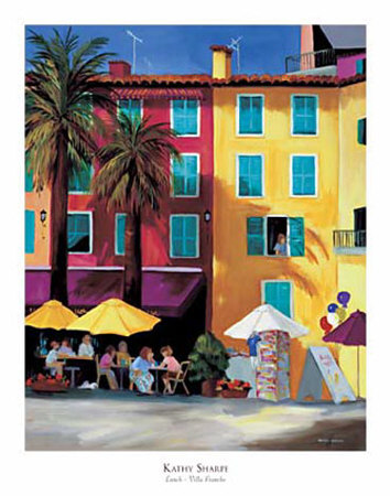 Lunch At Villa Franche by Kathy Sharpe Pricing Limited Edition Print image