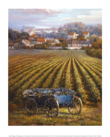 Grapes On Blue Wagon by Rosa Chavez Pricing Limited Edition Print image
