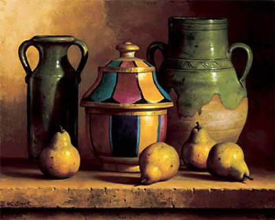 Moroccan Pottery With Pears by Loran Speck Pricing Limited Edition Print image