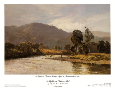 A Highland Salmon Pool by Alfred Fontville De Breanski Pricing Limited Edition Print image