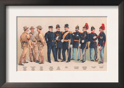 Uniforms Of 7 Artillery And 3 Officers, 1899 by Arthur Wagner Pricing Limited Edition Print image