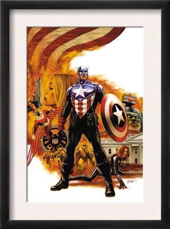 Captain America #41 Cover: Captain America Charging by Steve Epting Pricing Limited Edition Print image