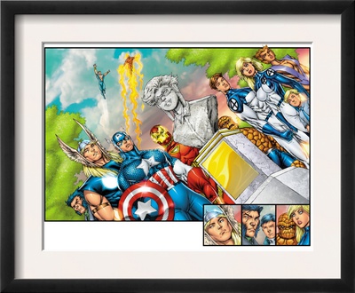 Onslaught Reborn #5 Group: Captain America, Iron Man, Thor, Invisible Woman And Mr. Fantastic by Rob Liefeld Pricing Limited Edition Print image