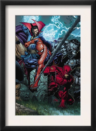 Ultimatum #4 Cover: Spider-Man, Daredevil, Dr. Strange And Hulk by David Finch Pricing Limited Edition Print image