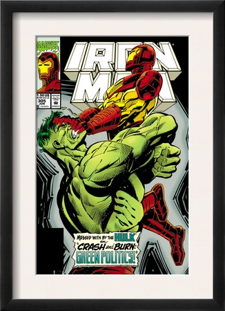 Iron Man #305 Cover: Iron Man And Hulk Fighting by Kev Hopgood Pricing Limited Edition Print image