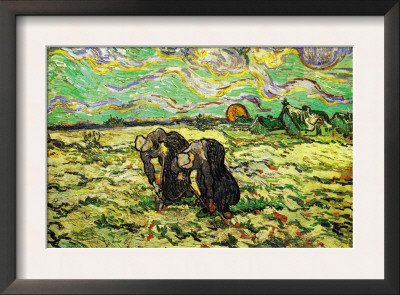 Two Peasant Women Digging In Field With Snow by Vincent Van Gogh Pricing Limited Edition Print image