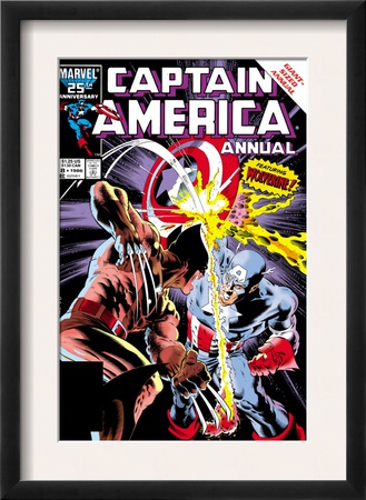 Captain America Annual #8 Cover: Captain America And Wolverine Flying by Mike Zeck Pricing Limited Edition Print image