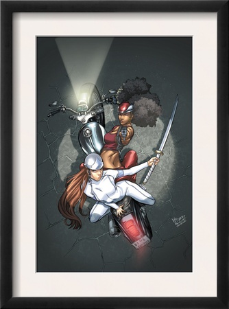 Daughters Of The Dragon #3 Cover: Misty Knight, Wing And Colleen Charging by Khari Evans Pricing Limited Edition Print image