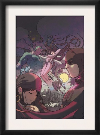 I Heart Marvel: Marvel Ai #1 Cover: Daredevil, Elektra, Vision And Medusa Fighting by Gez Fry Pricing Limited Edition Print image