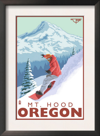 Timberline Lodge - Snowboard Mt. Hood, Oregon, C.2009 by Lantern Press Pricing Limited Edition Print image