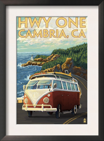 Cambria, California - Highway One Coast, C.2009 by Lantern Press Pricing Limited Edition Print image
