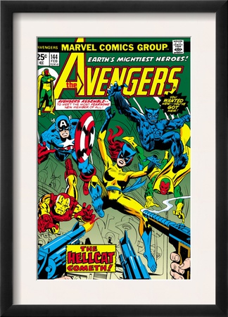 Avengers #144 Cover: Hellcat, Captain America, Iron Man, Beast, Vision And Avengers Charging by George Perez Pricing Limited Edition Print image