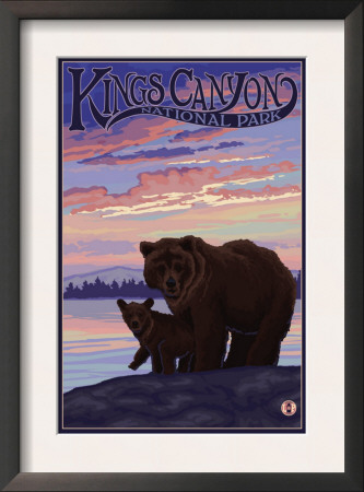Kings Canyon Nat'l Park - Bear And Cub - Lp Poster, C.2009 by Lantern Press Pricing Limited Edition Print image