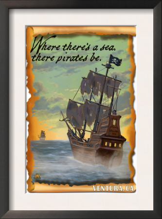 Ventura, California - Pirate Ship, C.2009 by Lantern Press Pricing Limited Edition Print image