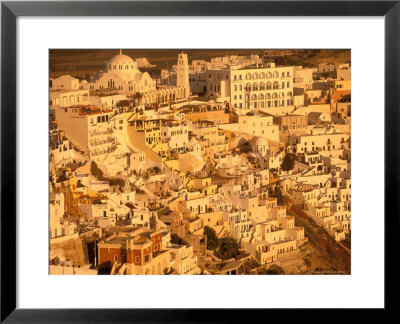 View Of Thira At Sunset, Santorini, Cyclades Islands, Greece by Walter Bibikow Pricing Limited Edition Print image