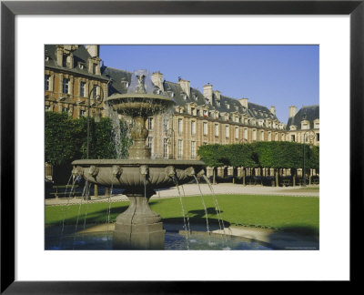 Fountain In The Place Des Vosges, Paris, France, Europe by Charles Bowman Pricing Limited Edition Print image