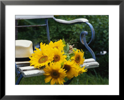 Sunflowers On A Garden Chair by Roland Krieg Pricing Limited Edition Print image