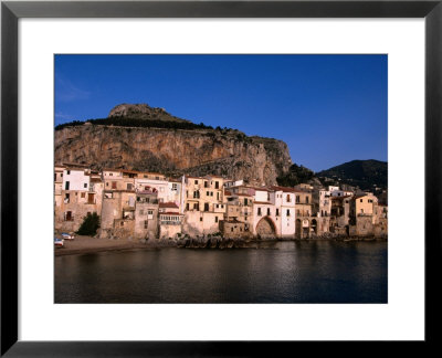 Rocky Crag Known As La Rocca (The Rocky) Rises Behind Town, Cefalu, Sicily, Italy by Stephen Saks Pricing Limited Edition Print image