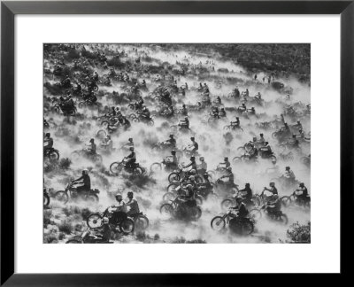 650 Motorcyclists Race Through The Mojave Desert by Bill Eppridge Pricing Limited Edition Print image