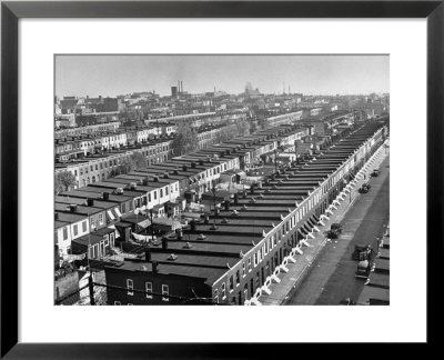 Aerial View Of Town Houses In Baltimore by Dmitri Kessel Pricing Limited Edition Print image