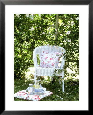Tray Of Coffee And Lemonade On A Cushion In Grass by Alena Hrbkova Pricing Limited Edition Print image