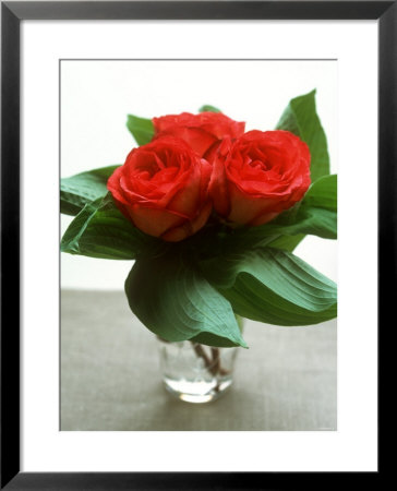 Small Bouquet With Three Red Roses by Michael Paul Pricing Limited Edition Print image