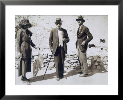 Lady Beauchamp, Sir Edward Beauchamp And Mr B.C. Beauchamp At The Tomb Of Tutankhamun, 1923 by Harry Burton Pricing Limited Edition Print image