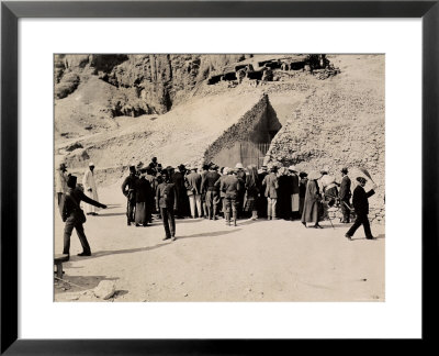 Crowd Of Interested Spectators Waiting Outside The Tomb Of Tutankhamun, Valley Of The Kings by Harry Burton Pricing Limited Edition Print image