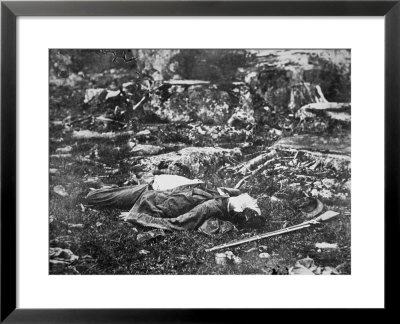 Dead Soldier At Little Round Top, Battle Of Gettysburg, 1863 by Mathew B. Brady Pricing Limited Edition Print image