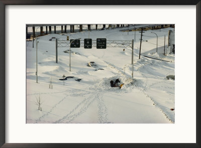 Overhead View Of Buried Cars On An Interstate Highway After A Severe Five-Day Snow Storm by Ira Block Pricing Limited Edition Print image
