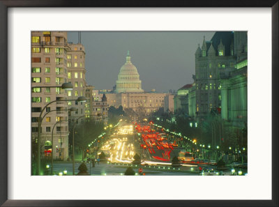 The U.S. Capitol Building Viewed From Pennsylvania Avenue At Twilight. by Sisse Brimberg Pricing Limited Edition Print image