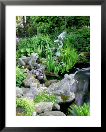 Stone Frog Fountains, Cobbles And Rocks Around Pond by Ron Evans Pricing Limited Edition Print image