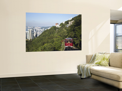 The Peak Tram Ascending Victoria Peak, Hong Kong, China by Ian Trower Pricing Limited Edition Print image
