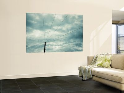 Black And White Telegraph Pole And Wires by Jon Arnold Pricing Limited Edition Print image