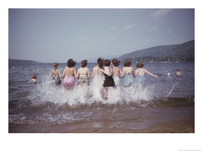 Women Splashing Into Lake George by B. Anthony Stewart Pricing Limited Edition Print image