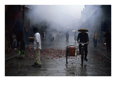 Street Scene, Town Of Yangshuo, Near Guilin, Guangxi, China by Raymond Gehman Pricing Limited Edition Print image
