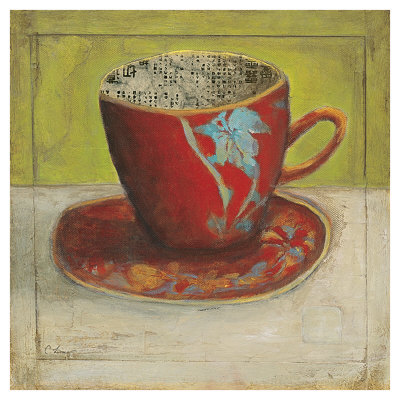 Red Tea Cup by Claire Lerner Pricing Limited Edition Print image