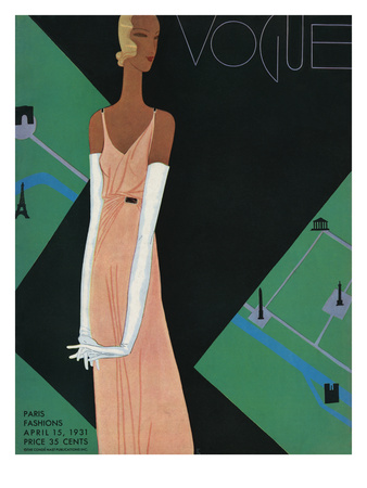 Vogue Cover - April 1931 by Eduardo Garcia Benito Pricing Limited Edition Print image