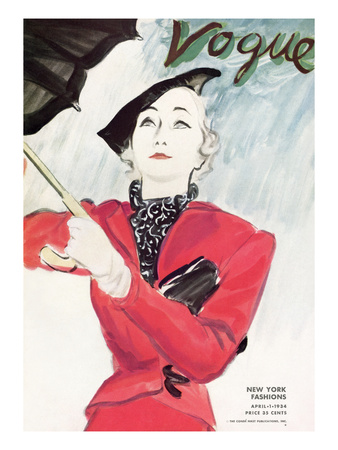 Vogue Cover - April 1934 by Carl Eric Erickson Pricing Limited Edition Print image