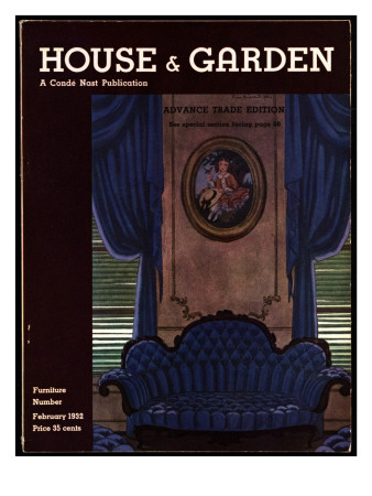 House & Garden Cover - February 1932 by Pierre Brissaud Pricing Limited Edition Print image