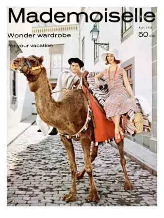 Mademoiselle Cover - April 1958 by Herman Landshoff Pricing Limited Edition Print image