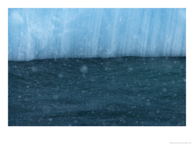 Snow Flakes Drifting Past A Blue Iceberg by Ralph Lee Hopkins Pricing Limited Edition Print image