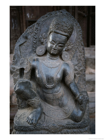 Ornate Stone Sculpture Of A Hindu Deity by Gordon Wiltsie Pricing Limited Edition Print image