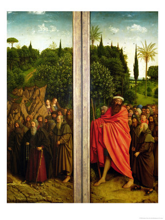 The Hermits And The Pilgrims Guided By St. Christopher by Hubert & Jan Van Eyck Pricing Limited Edition Print image